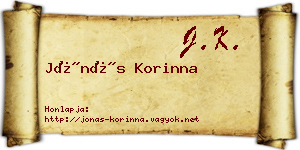 Jónás Korinna névjegykártya