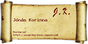 Jónás Korinna névjegykártya